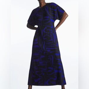 COS Pleated Midi T-Shirt Dress Large